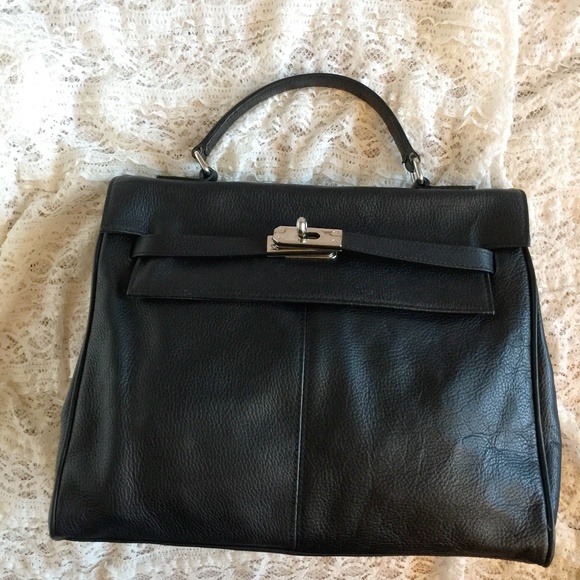 Fossil Black Leather Satchel - Picture 2 of 7